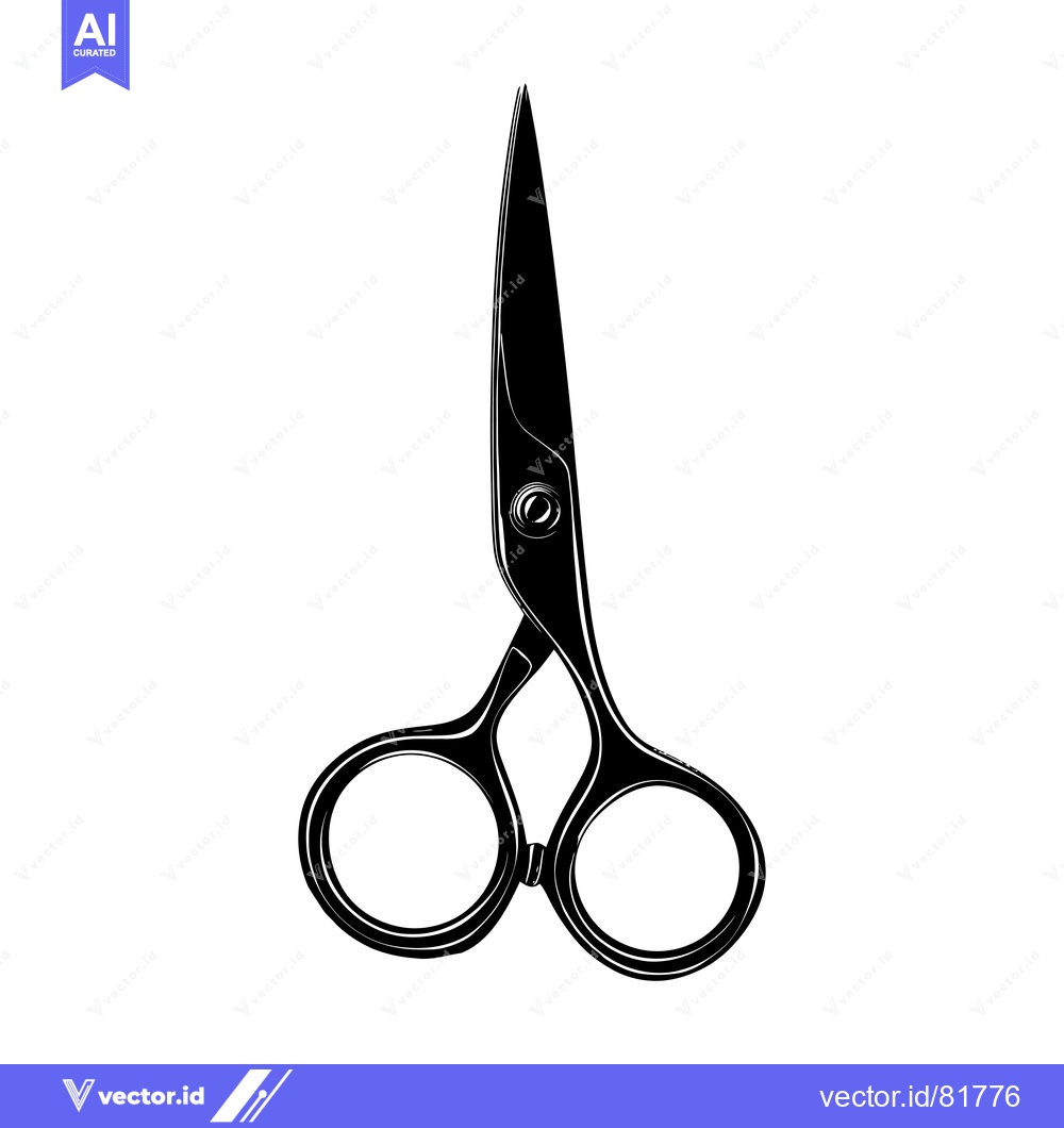 Premium Vector dari Black and White Silhouette of a Pair of Scissors