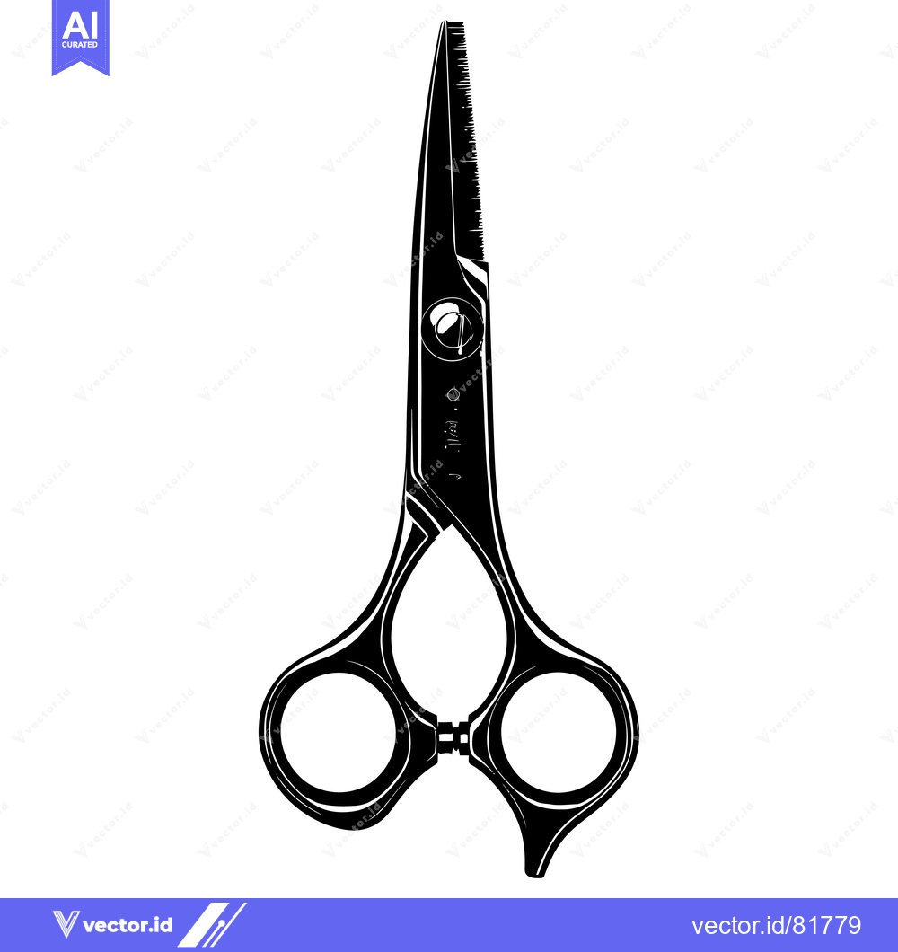 Premium Vector of Black and White Silhouette of a Pair of Scissors