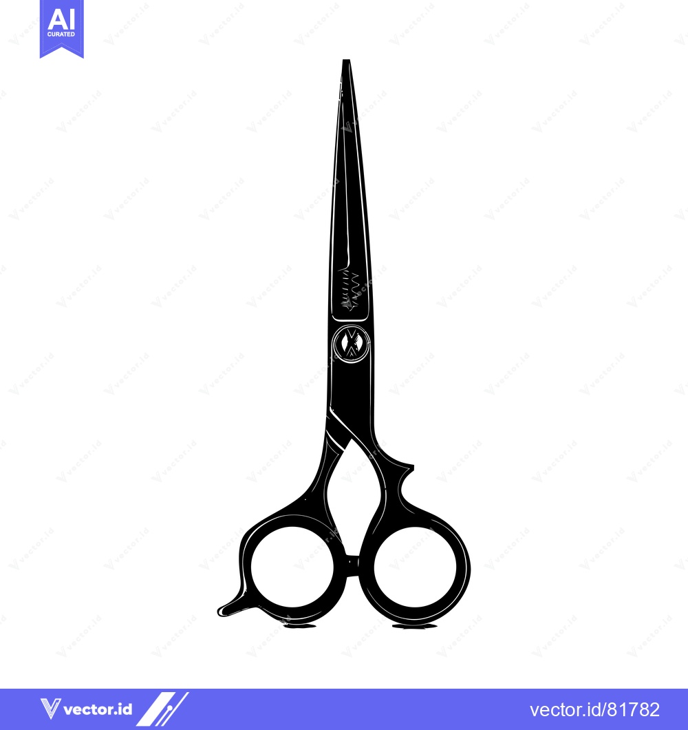 Premium Vector dari Black Professional Hair Cutting Scissors