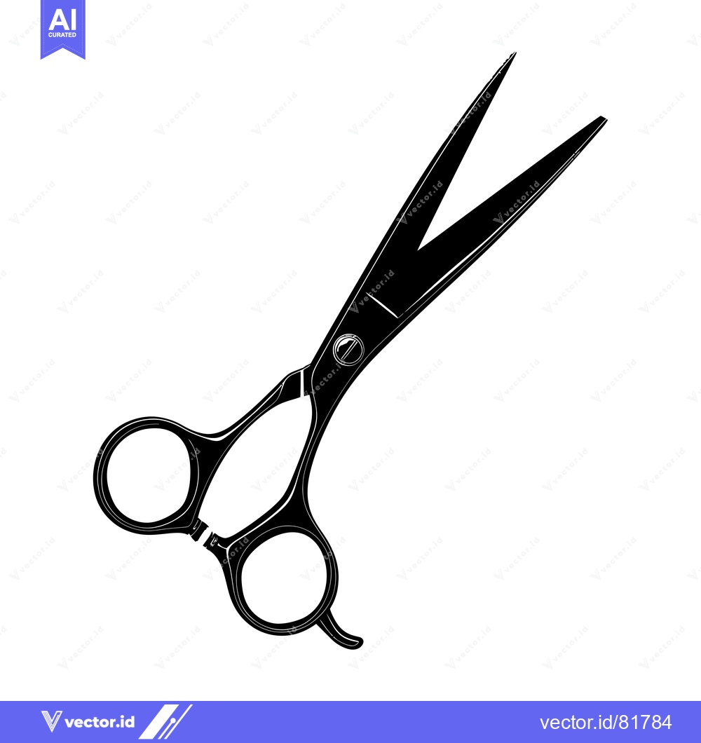 Premium Vector of Black and White Silhouette of Open Scissors