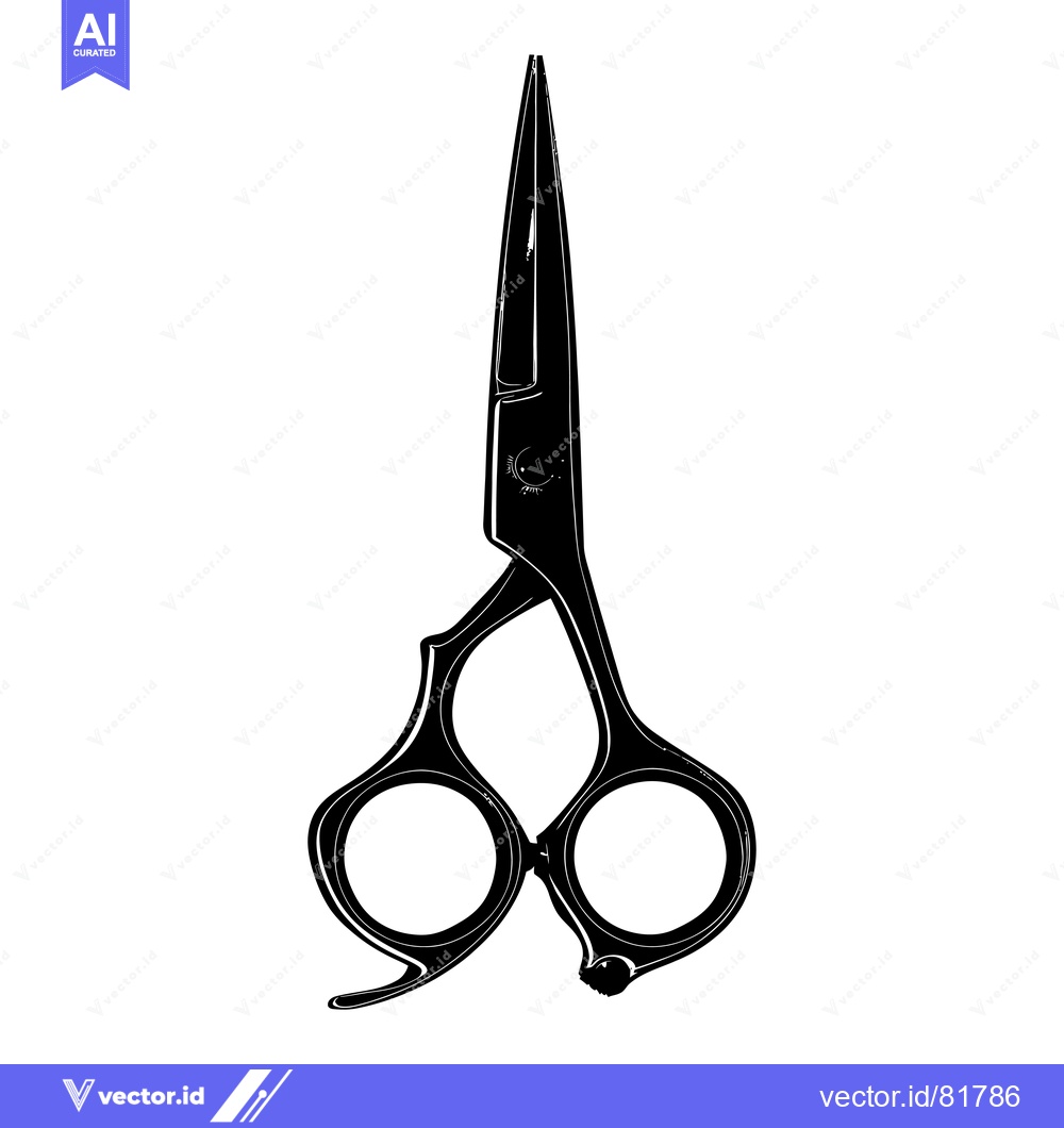 Premium Vector dari Black and White Silhouette of a Pair of Scissors