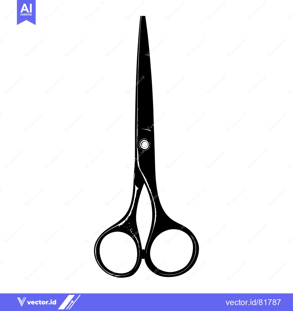 Premium Vector of Black and White Silhouette of a Pair of Scissors