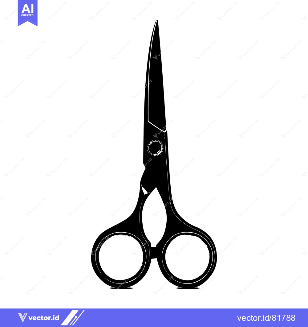 Premium Vector dari Black and White Silhouette of a Pair of Scissors