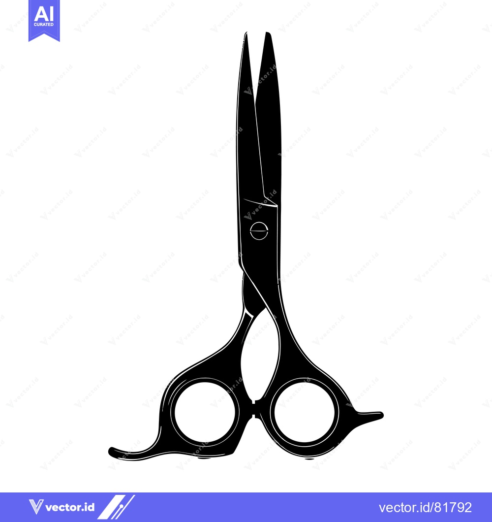 Premium Vector dari Black and White Silhouette of a Pair of Scissors