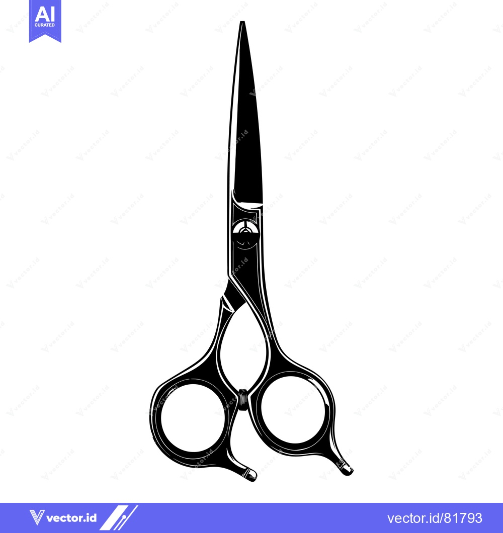 Premium Vector dari Black and White Illustration of a Pair of Hair Cutting Scissors