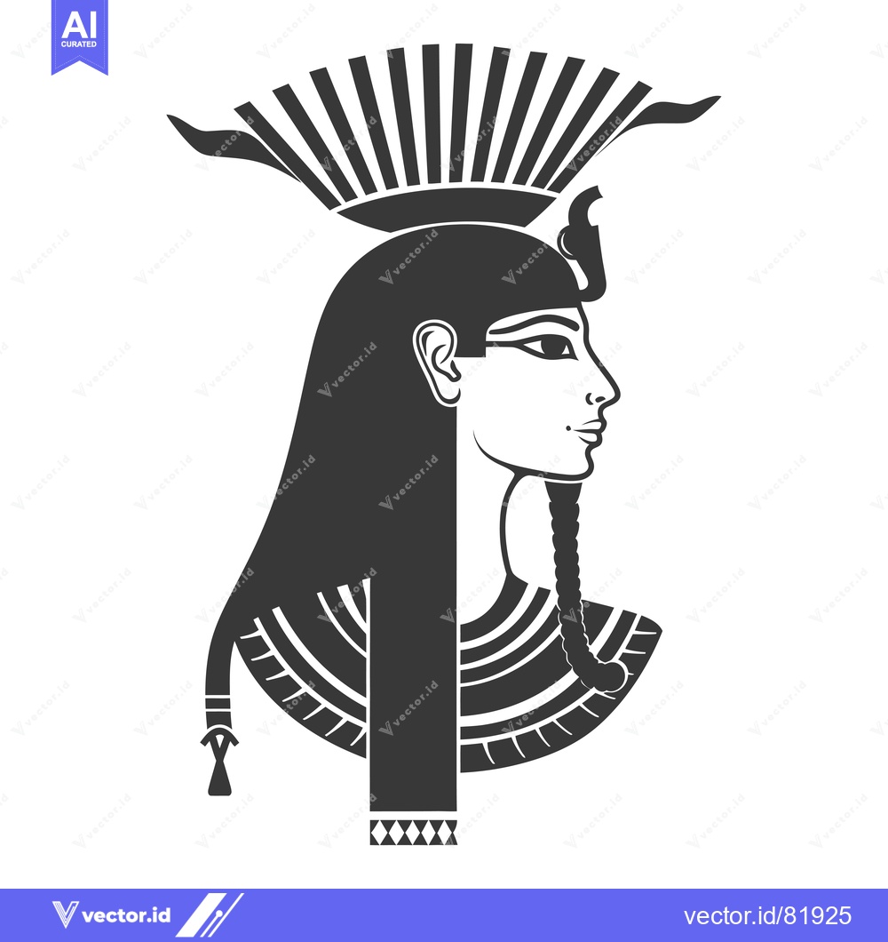 Premium Vector of Silhouette of an Egyptian Goddess with a Sun Disk Headress