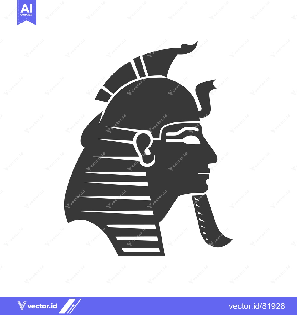 Premium Vector of Side Profile of an Egyptian Pharaoh Wearing a Crown