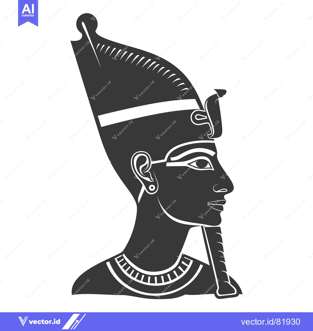 Premium Vector dari Silhouette of an Ancient Egyptian Pharaoh in Profile