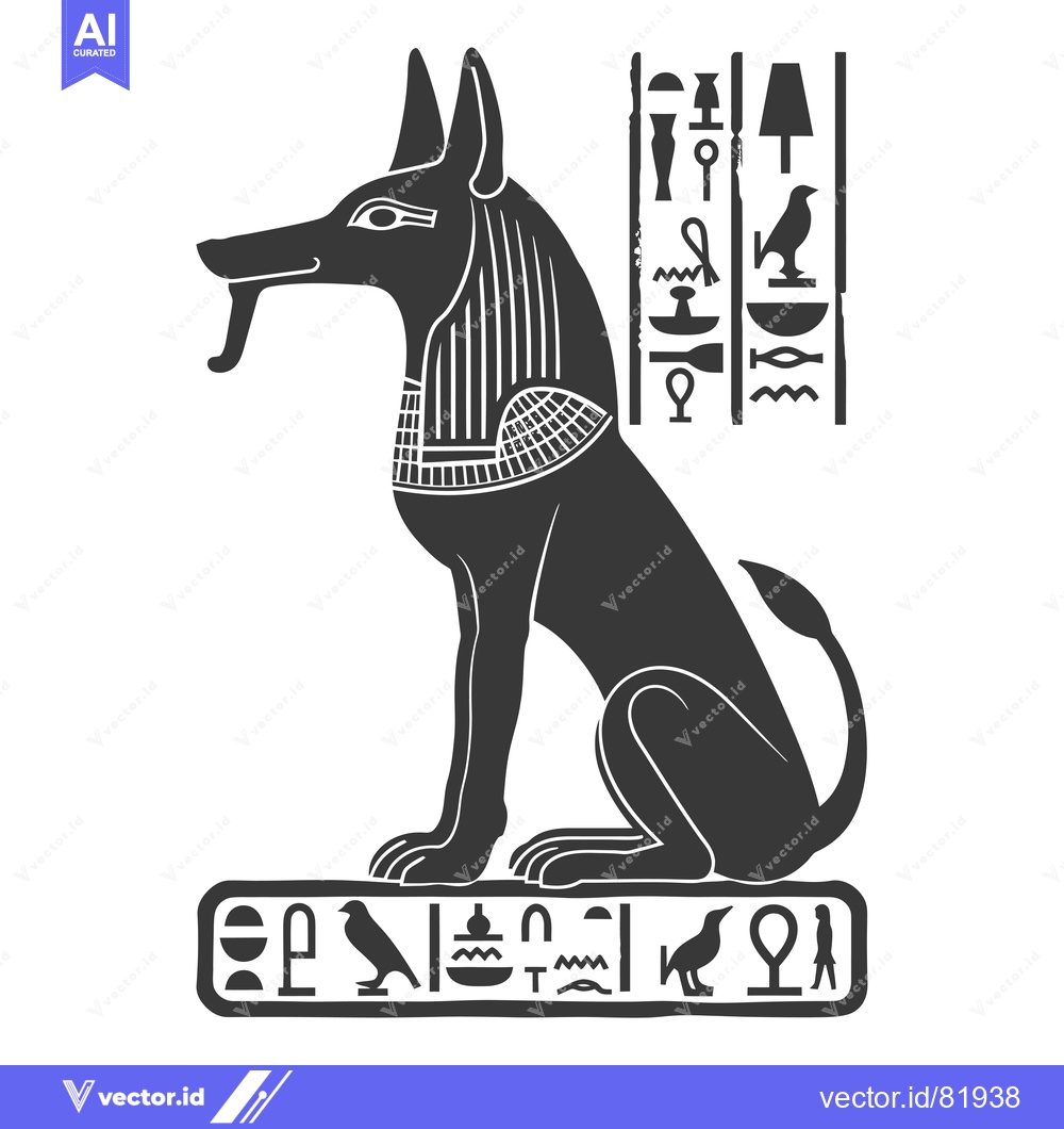 Premium Vector dari Anubis, the Egyptian God of the Dead, Depicted as a Jackal