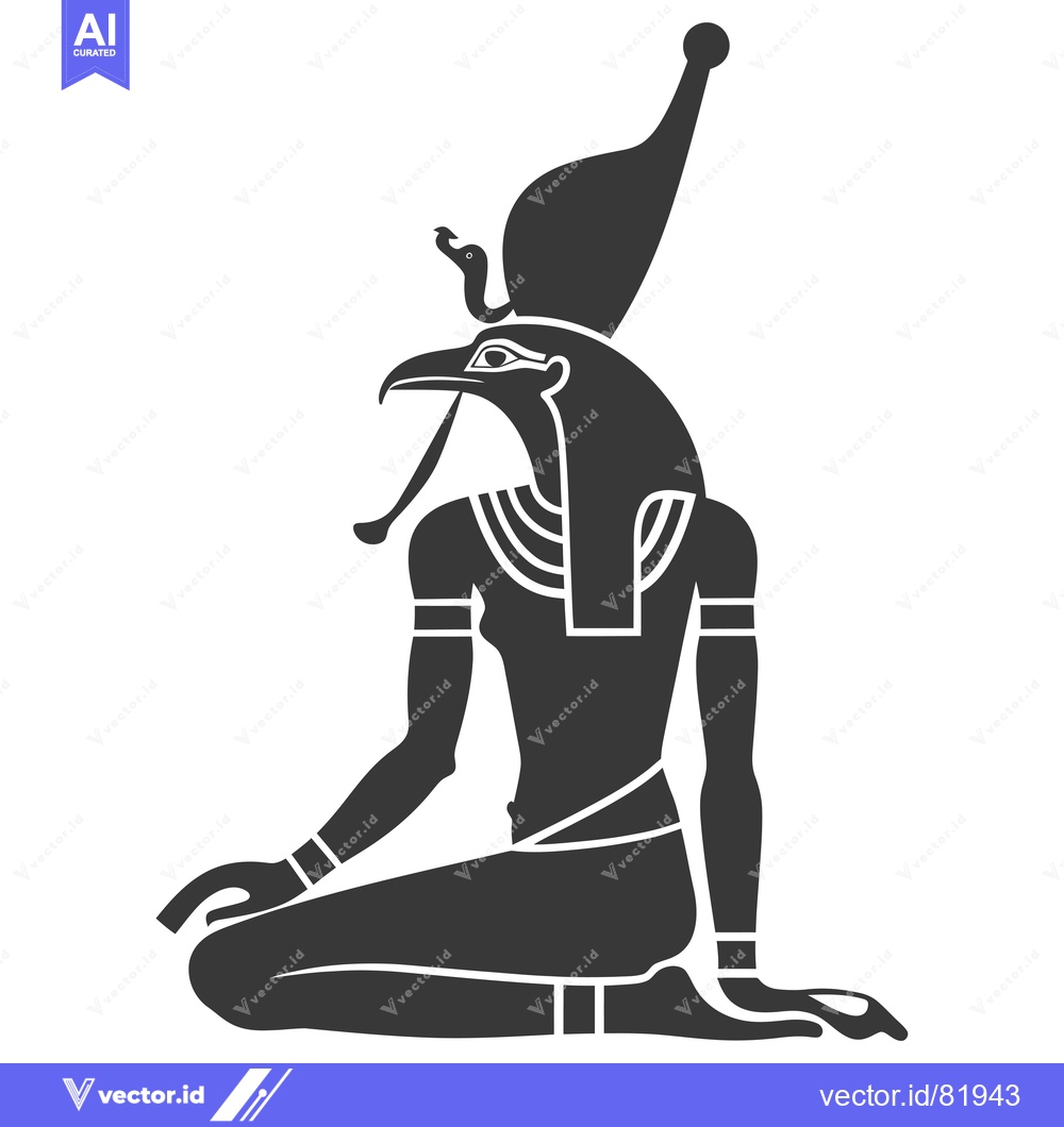 Premium Vector of Black and White Silhouette of the Egyptian God Horus