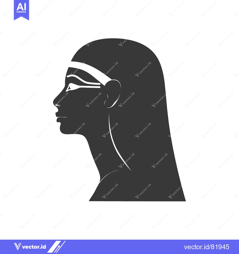 Premium Vector dari Silhouette of an Egyptian Woman with White Eye Makeup