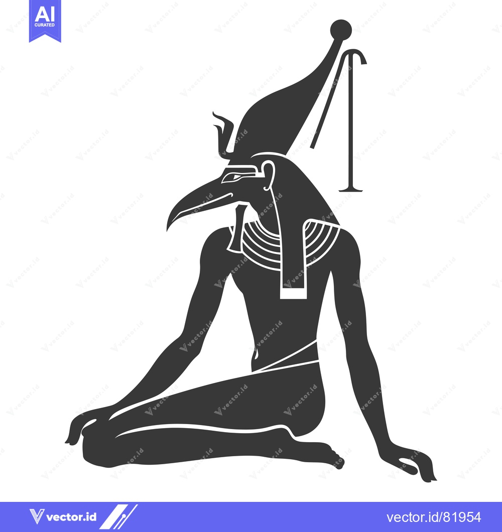 Premium Vector of Black and White Silhouette of the Egyptian God Horus