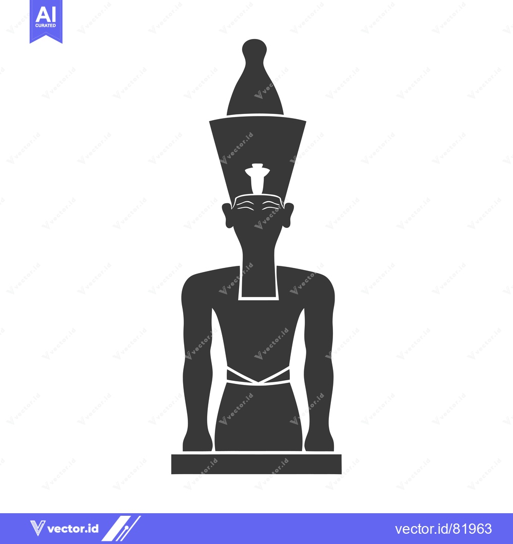 Premium Vector dari Silhouette of an Ancient Egyptian Statue with a Tall Headpiece