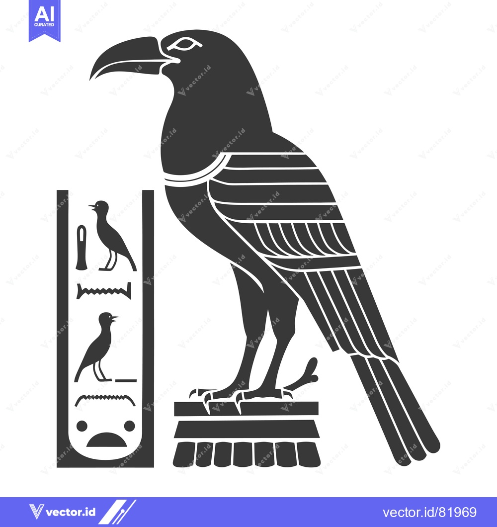 Premium Vector dari Egyptian Hieroglyphic Symbol of the God Horus