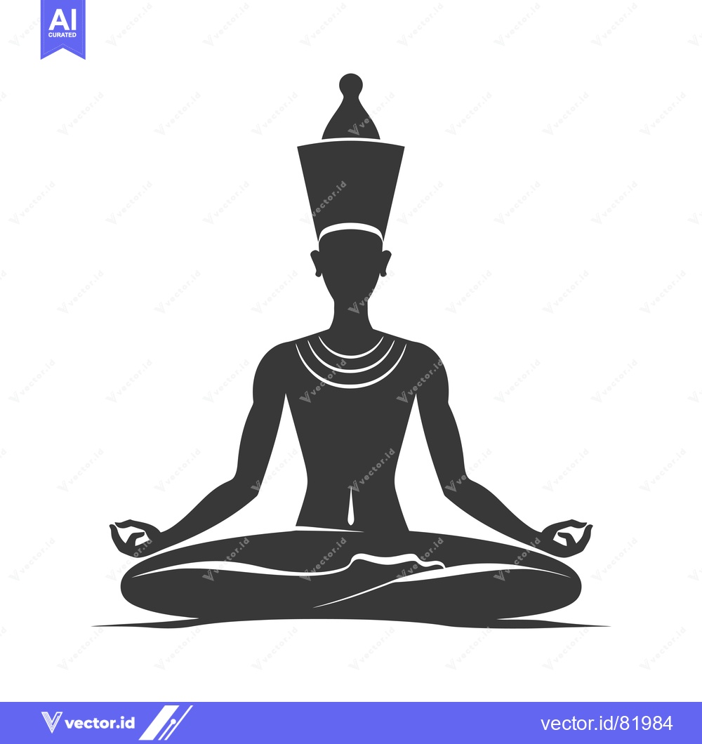 Premium Vector dari A Silhouette of an Egyptian Pharoah in Meditation Pose