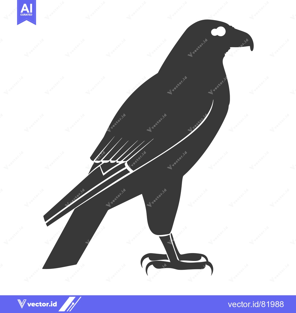 Premium Vector dari Black Silhouette of a Falcon with Sharp Talons