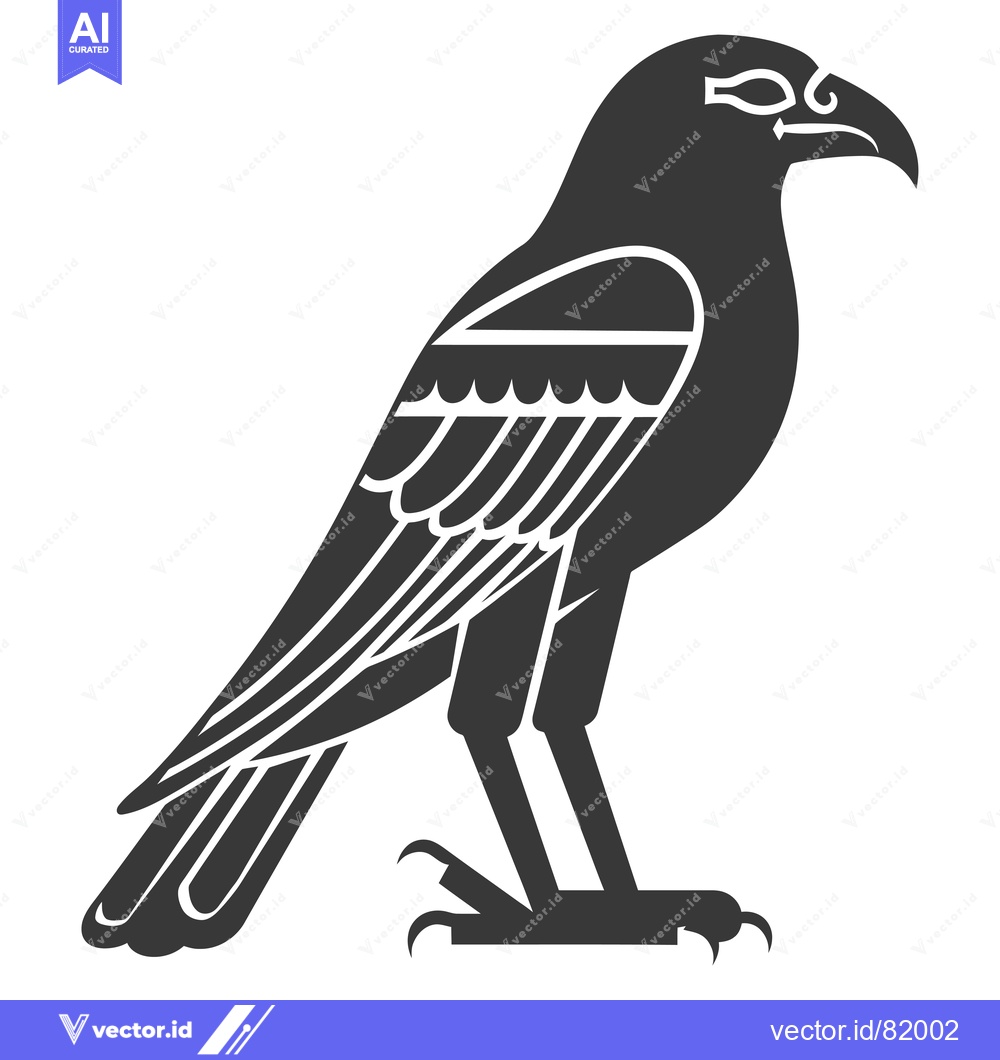 Premium Vector of Stylized Black and White Silhouette of a Bird with Detailed Feathers a