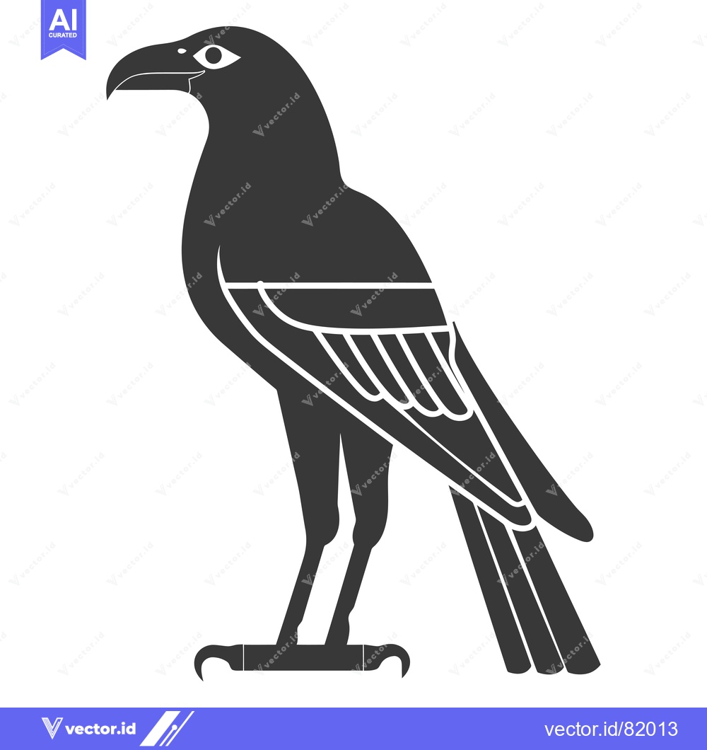 Premium Vector dari Stylized Black and White Illustration of a Raven or Crow
