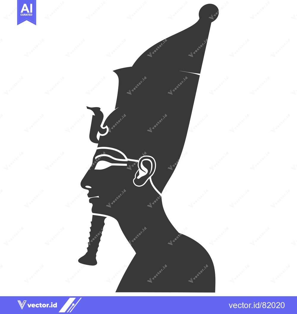 Premium Vector dari Profile Silhouette of an Egyptian Pharaoh Wearing a Tall Crown