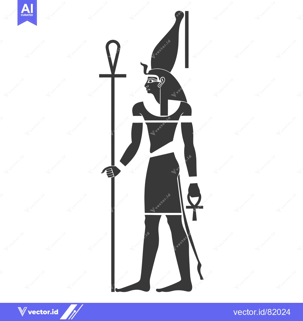 Premium Vector of Black and White Silhouette of the Egyptian God Osiris