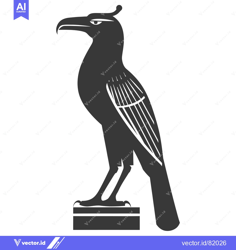 Premium Vector of Black and White Silhouette of a Bird Standing on a Platform