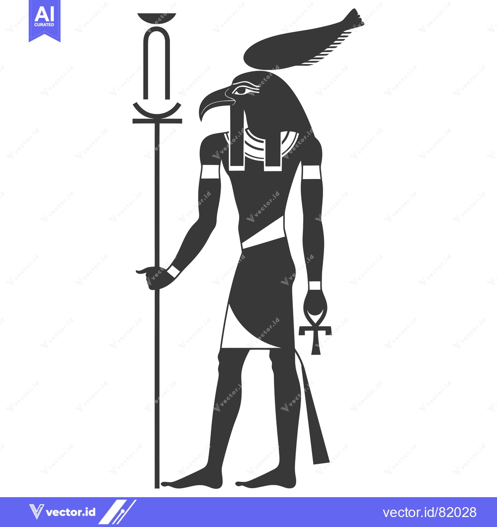Premium Vector dari Black and White Silhouette of the Egyptian God Horus