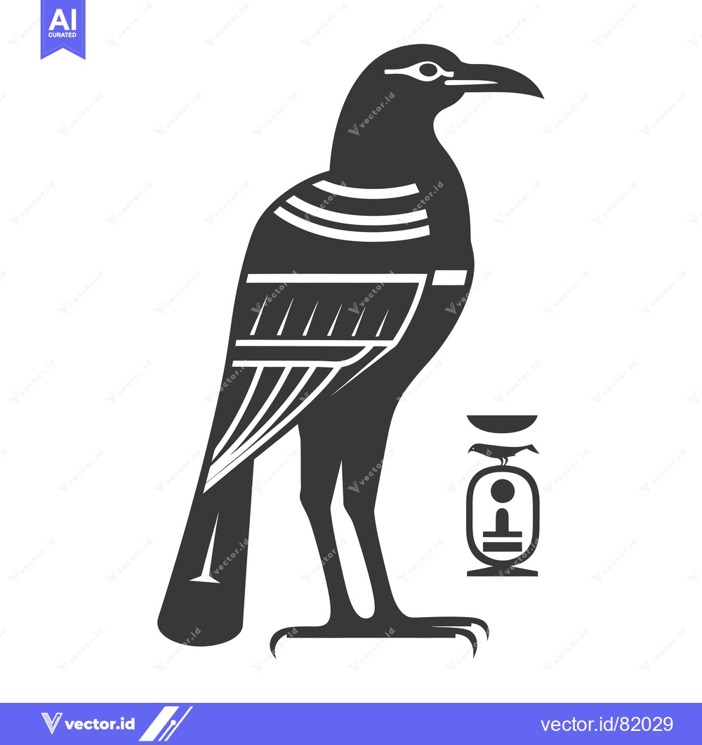 Premium Vector dari Stylized Black and White Illustration of the Egyptian God Thoth