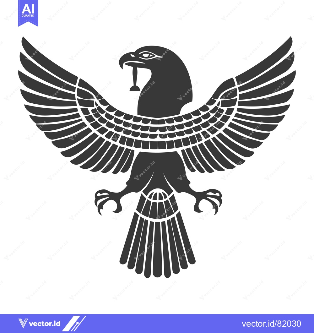 Premium Vector dari Stylized Black and White Eagle with Spread Wings