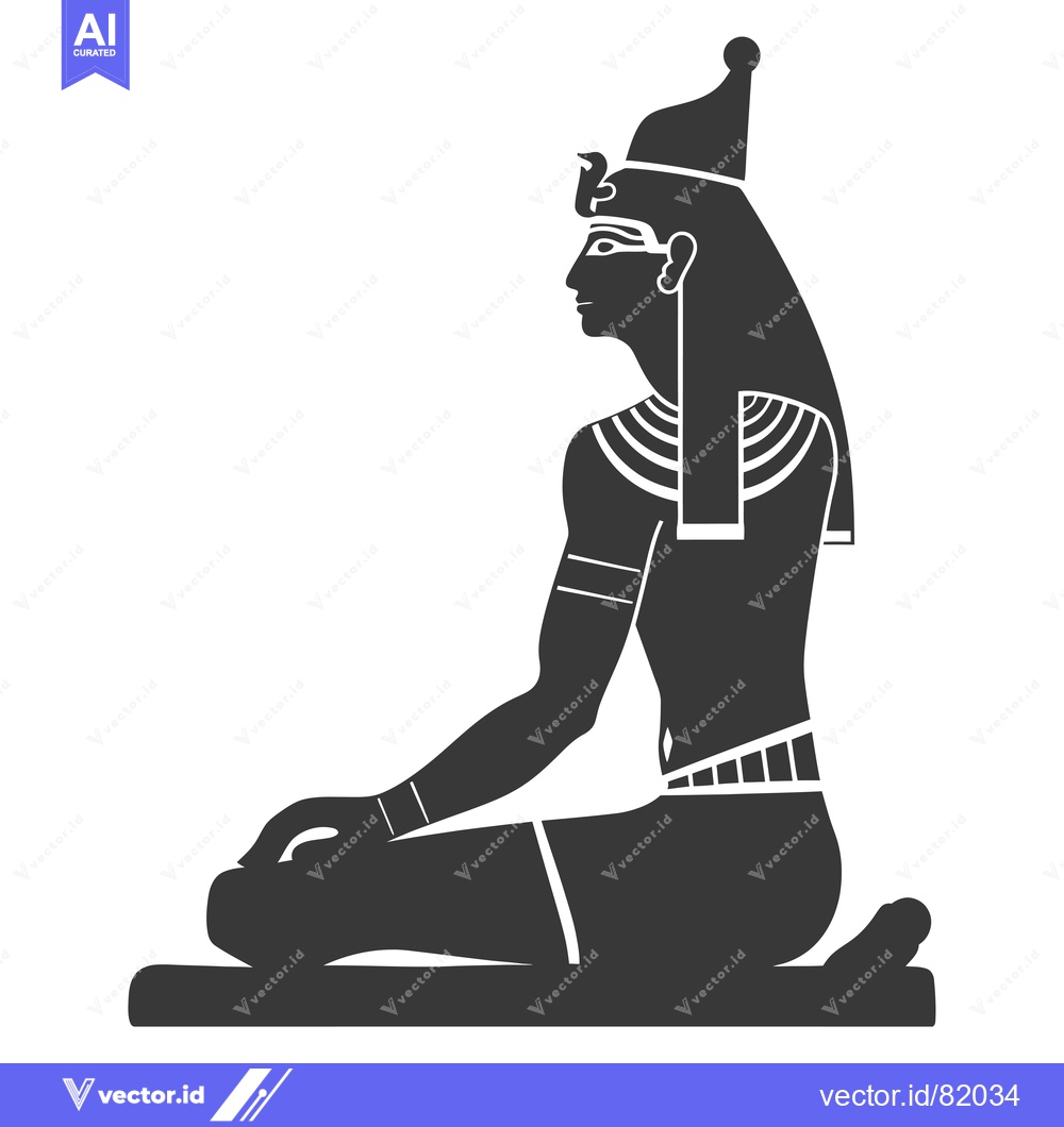 Premium Vector of Silhouette of an Egyptian God or Pharaoh Seated in a Meditative Pose