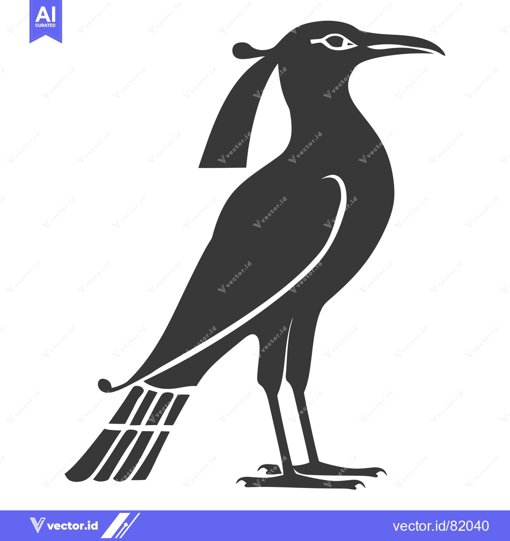 Premium Vector dari Stylized Silhouette of a Bird with a Feathered Crest