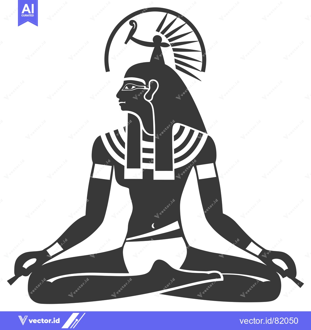 Premium Vector of A silhouette of the Egyptian goddess Isis in a meditative pose