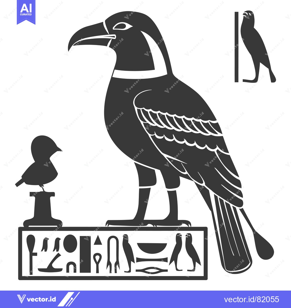 Premium Vector dari Black and White Stylized Illustration of the Egyptian God Horus