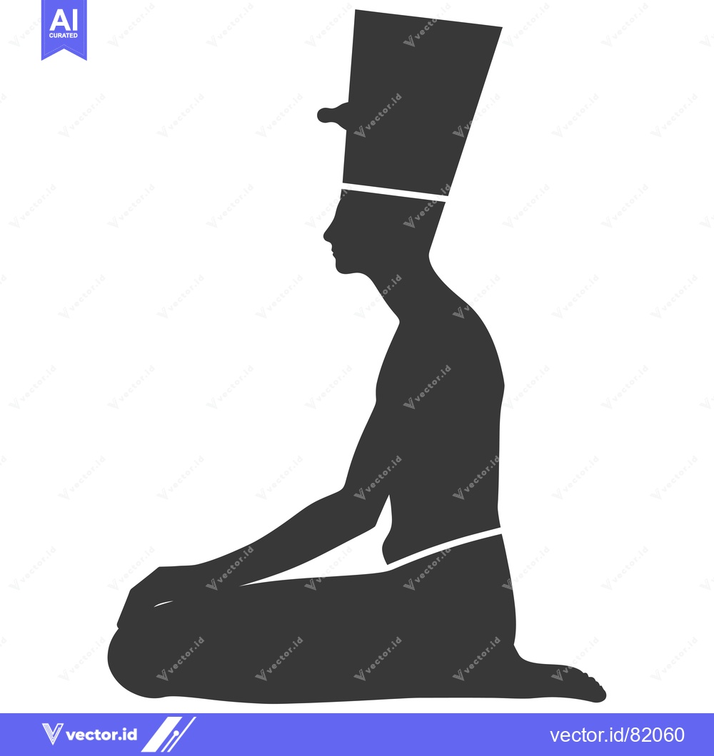 Premium Vector dari Silhouette of an Egyptian Pharaoh in a Sitting Position