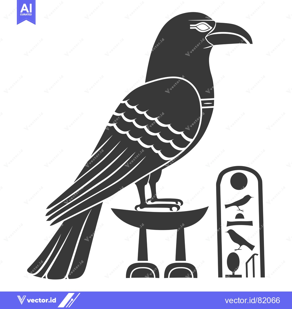 Premium Vector of Egyptian Hieroglyph Depicting a Bird on a Stand