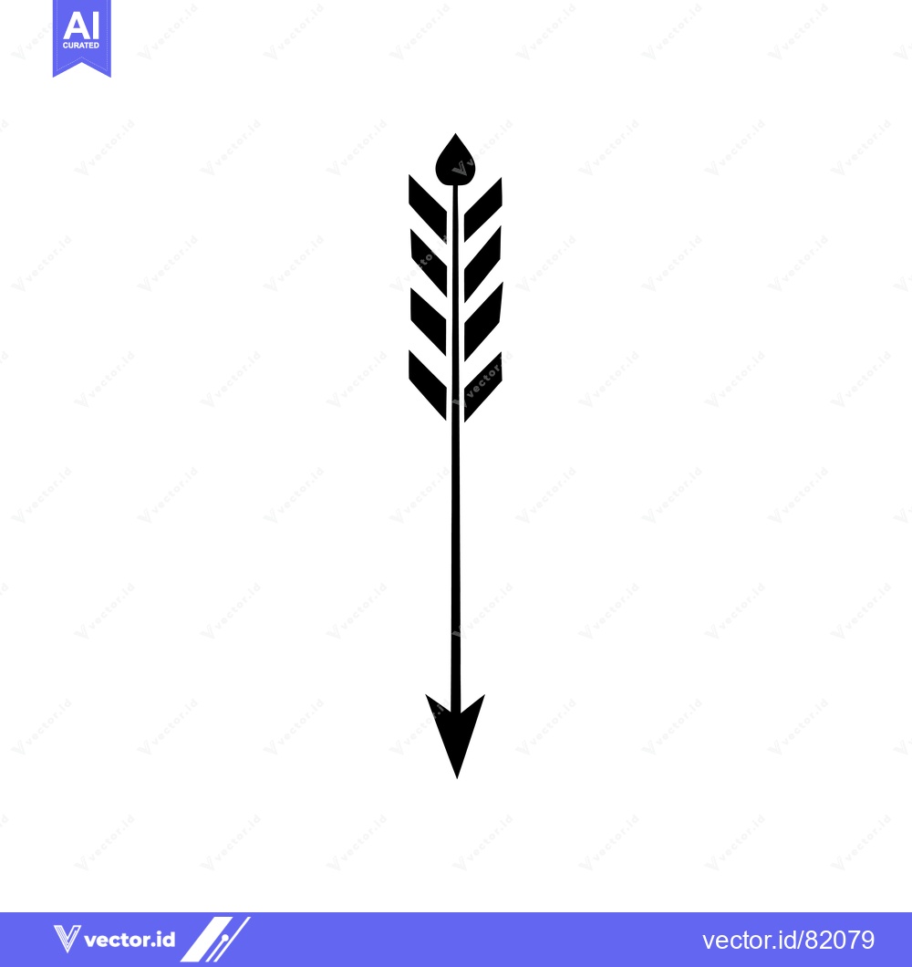 Premium Vector dari Black and White Simple Arrow with a Heart-Shaped Tip