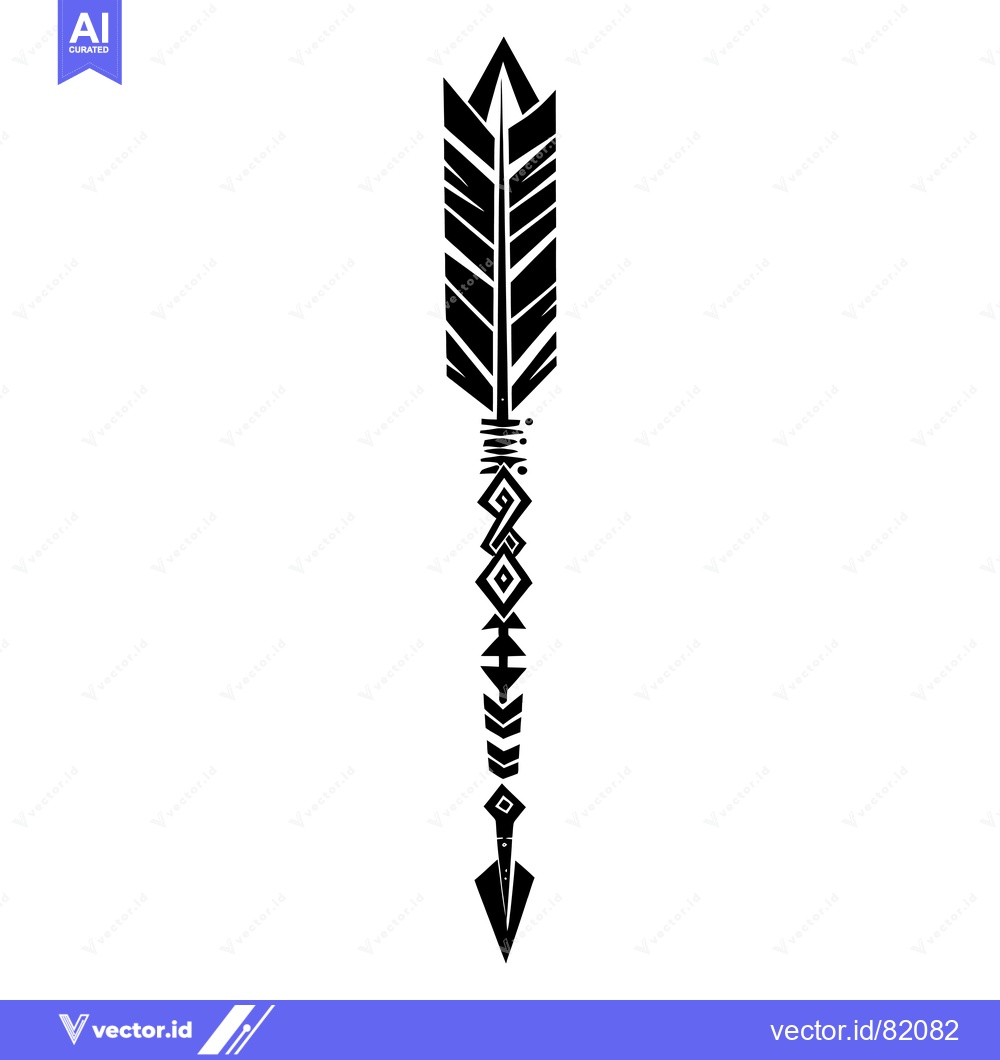 Premium Vector dari Black and White Geometric Arrow with Feathers