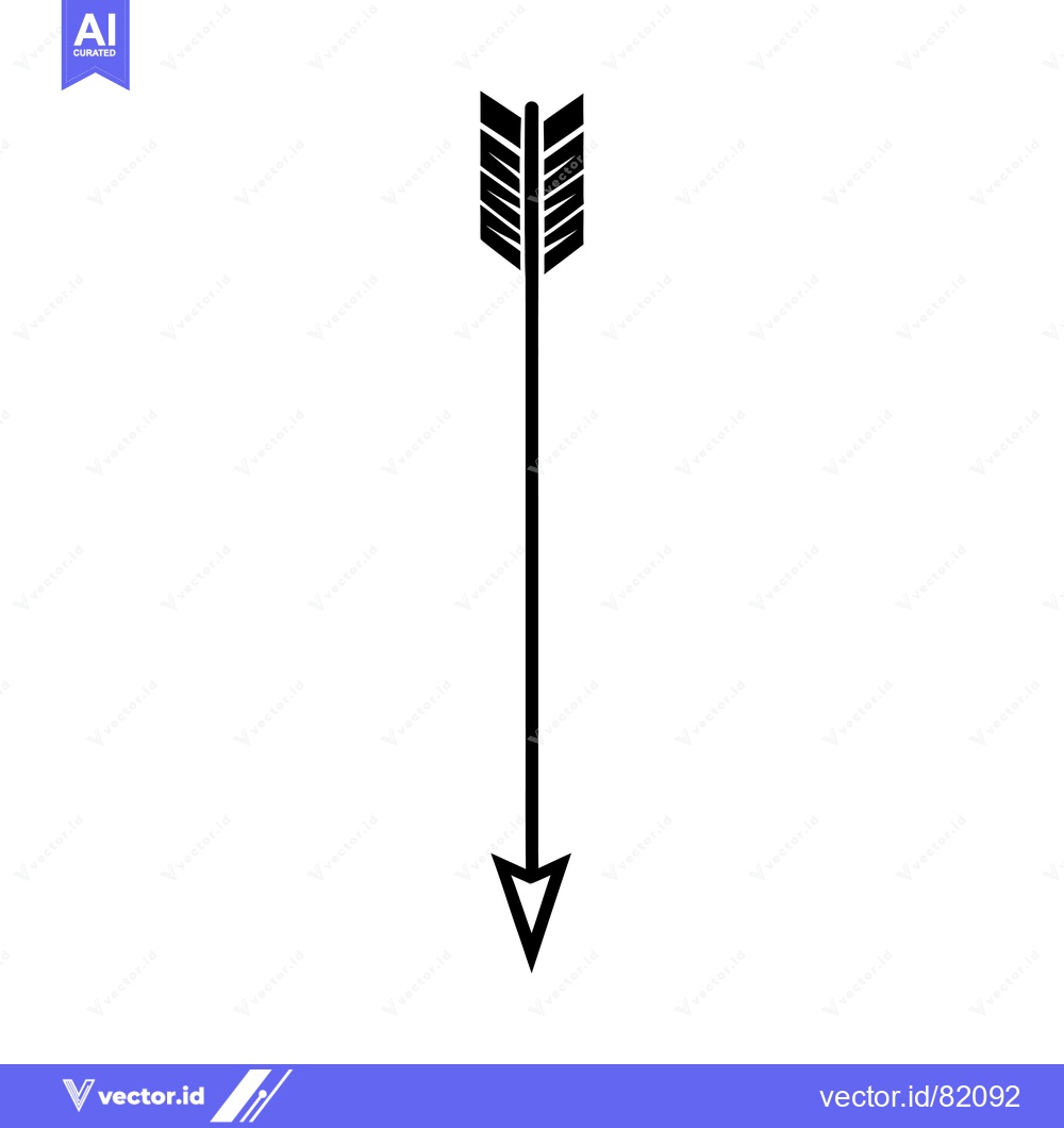 Premium Vector of Black and white arrow pointing downwards