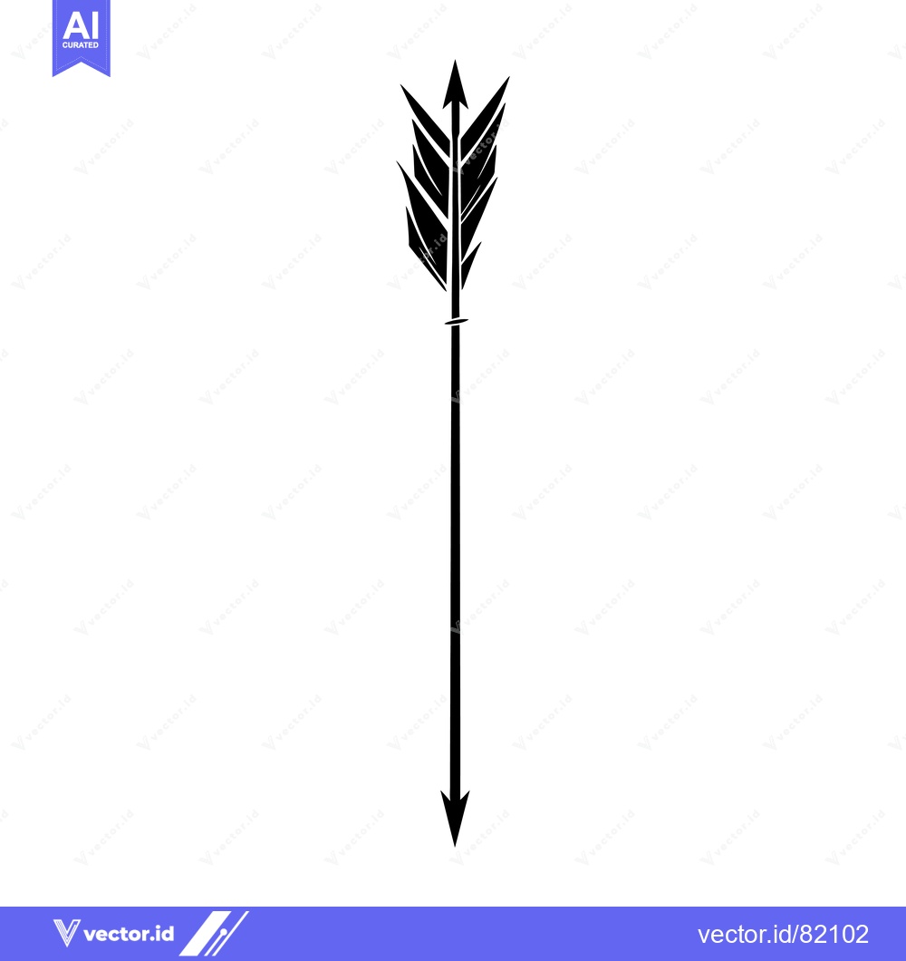 Premium Vector of Black and White Arrow with Fletching
