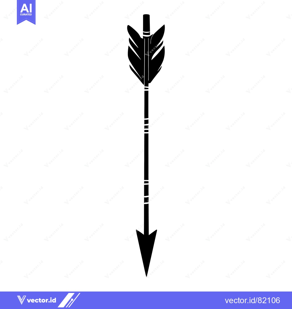 Premium Vector dari Black and White Illustration of a Single Arrow