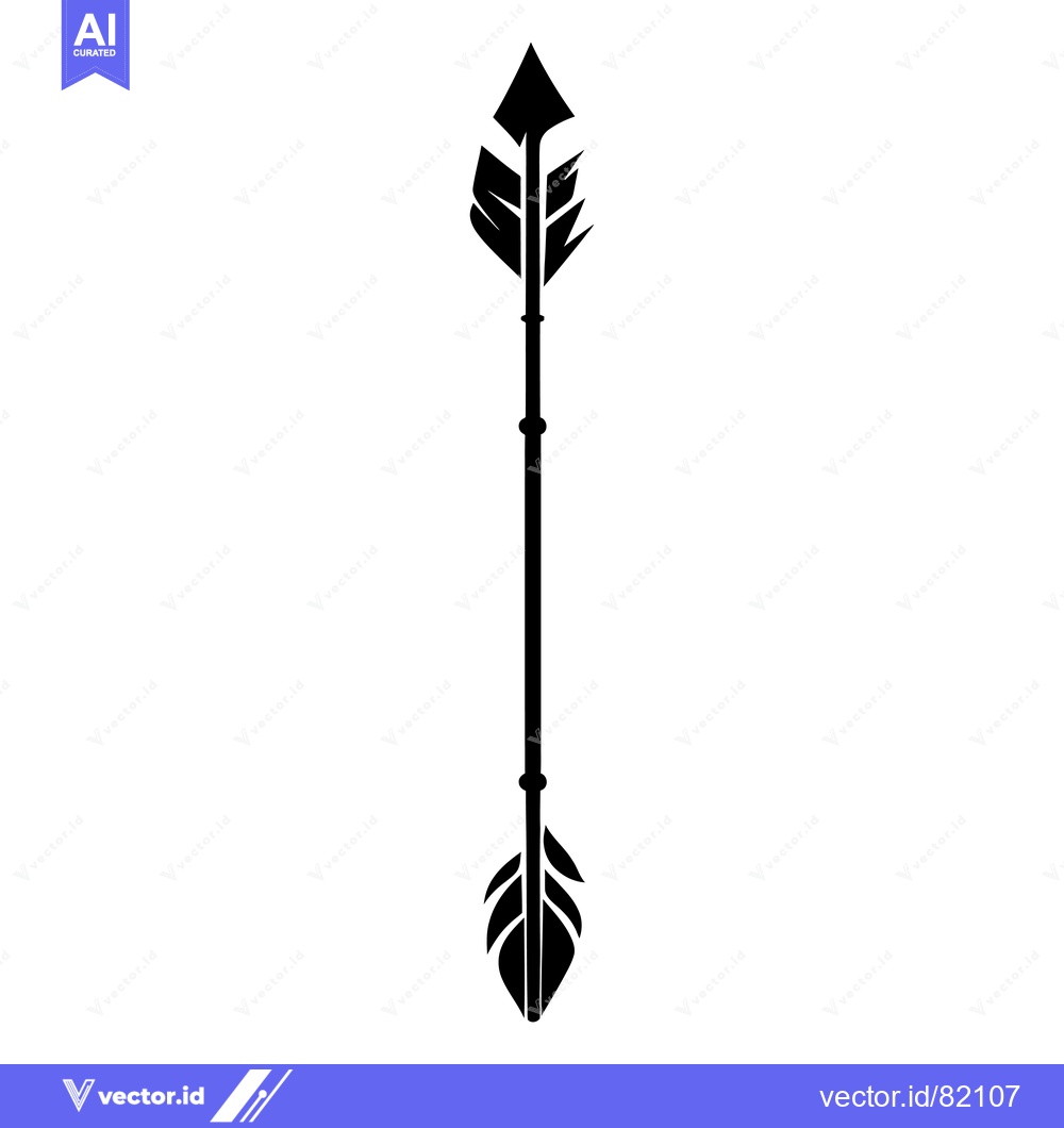 Premium Vector of Black and White Fletched Arrow
