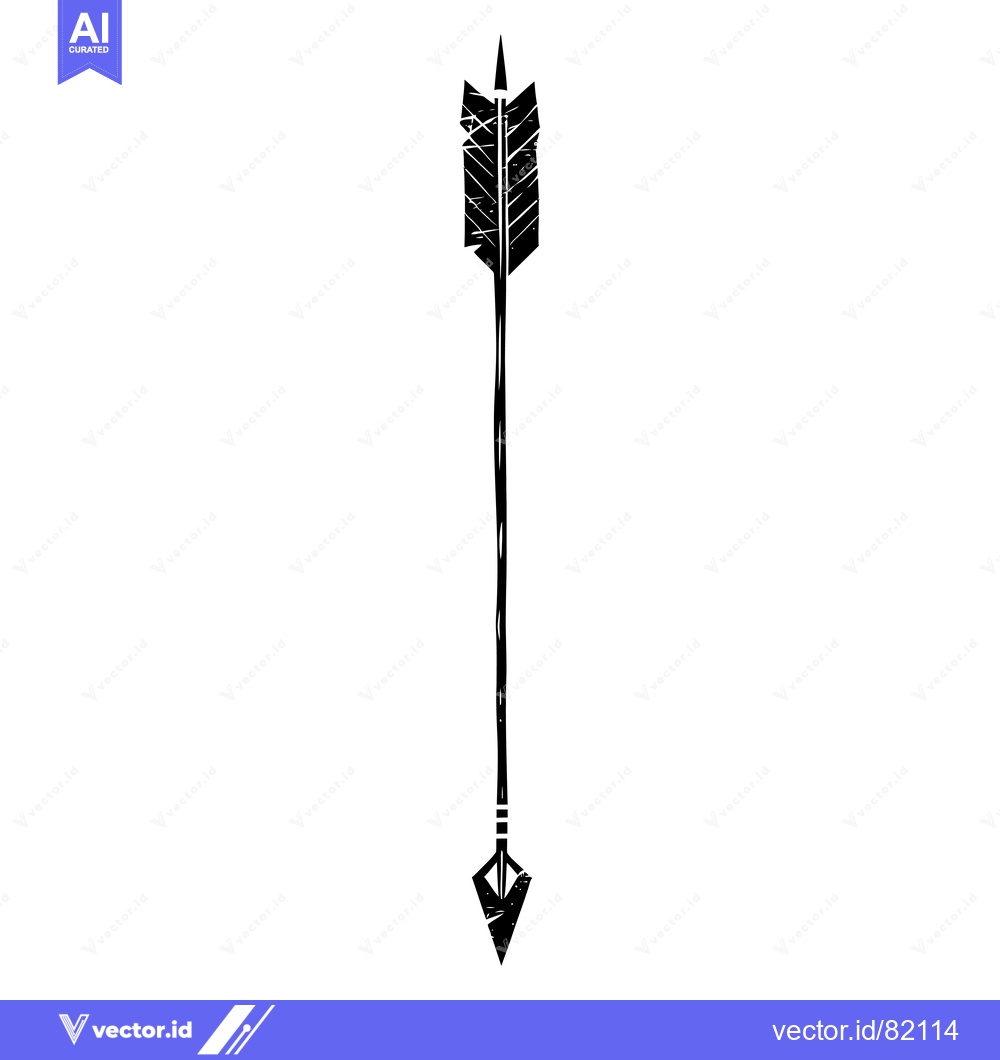 Premium Vector of Black and White Grunge Style Arrow Illustration