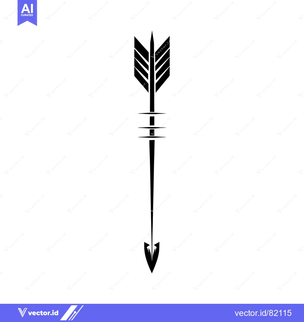 Premium Vector of Black and White Stylized Arrow with Fletching