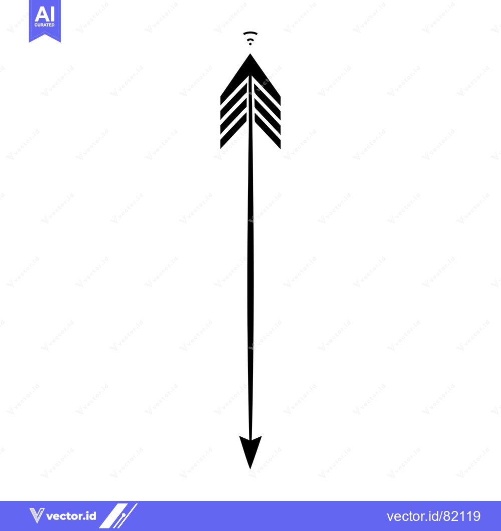 Premium Vector of Black Arrow Pointing Downward with Wifi Symbol at Top