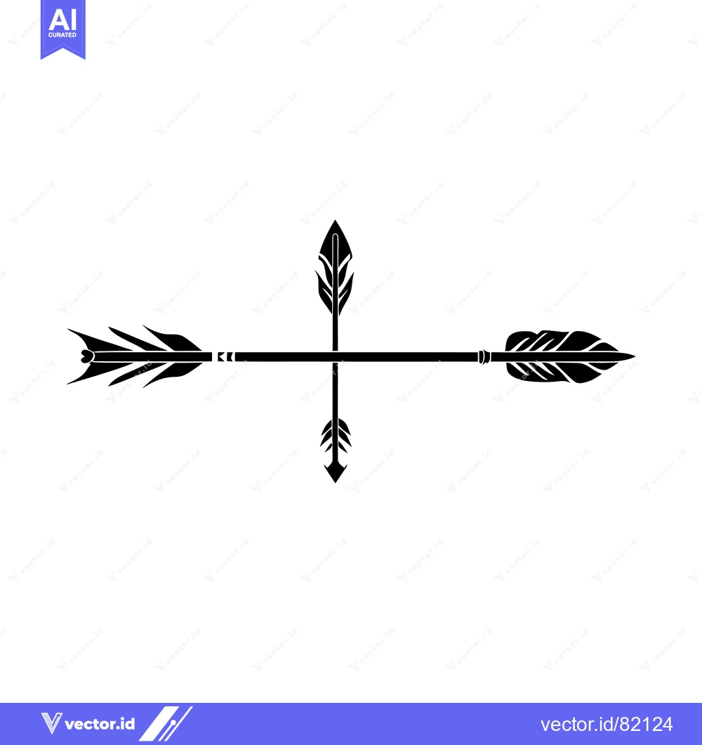 Premium Vector dari Two Black Feathered Arrows Intersecting in the Middle