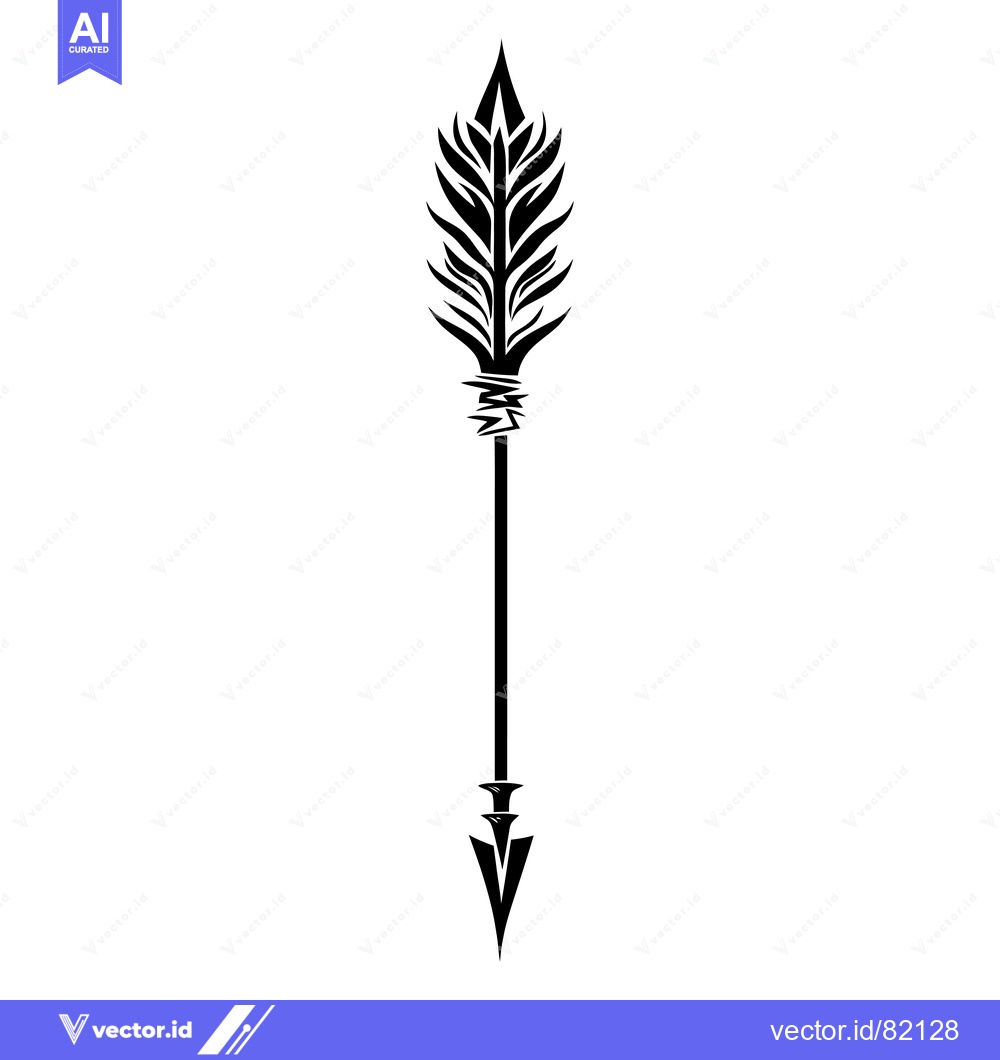 Premium Vector dari A Black and White Silhouette of an Ornamental Arrow