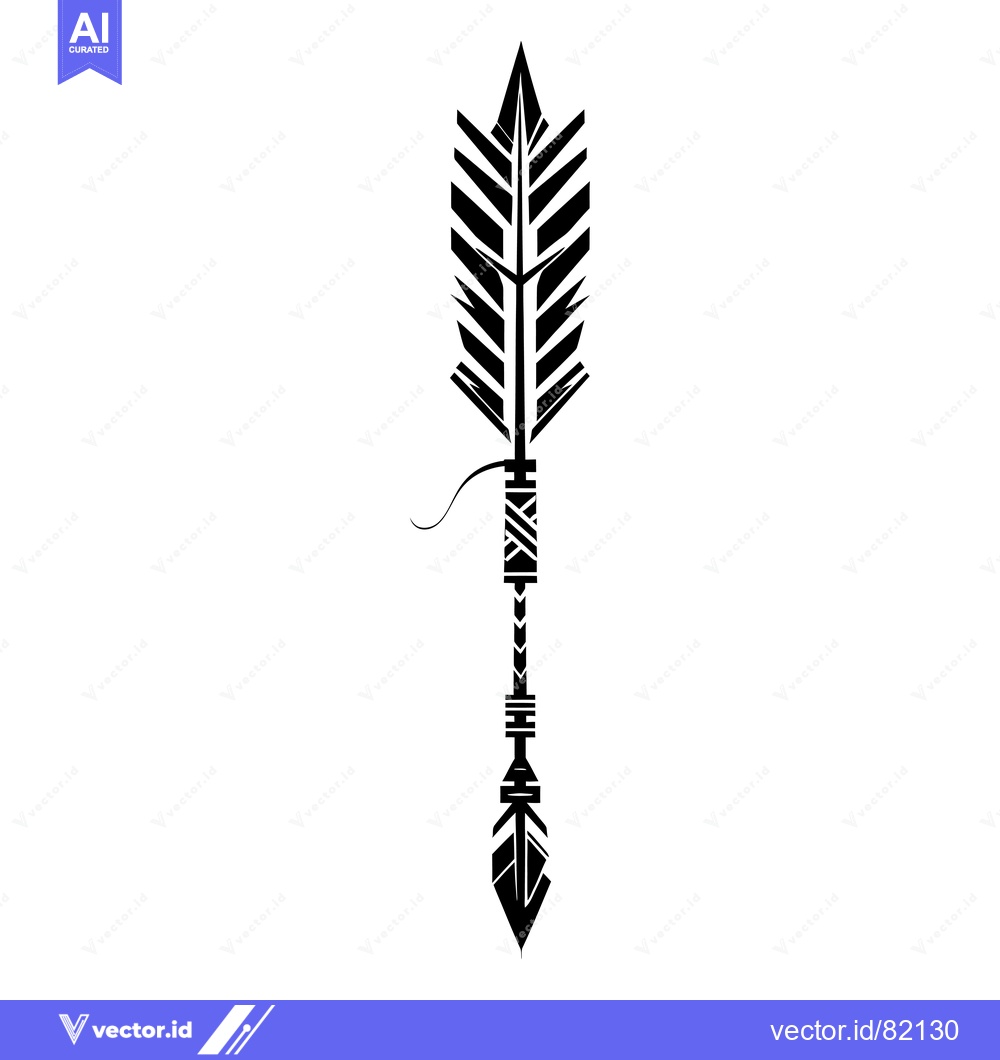 Premium Vector dari Black and White Tribal Arrow Design