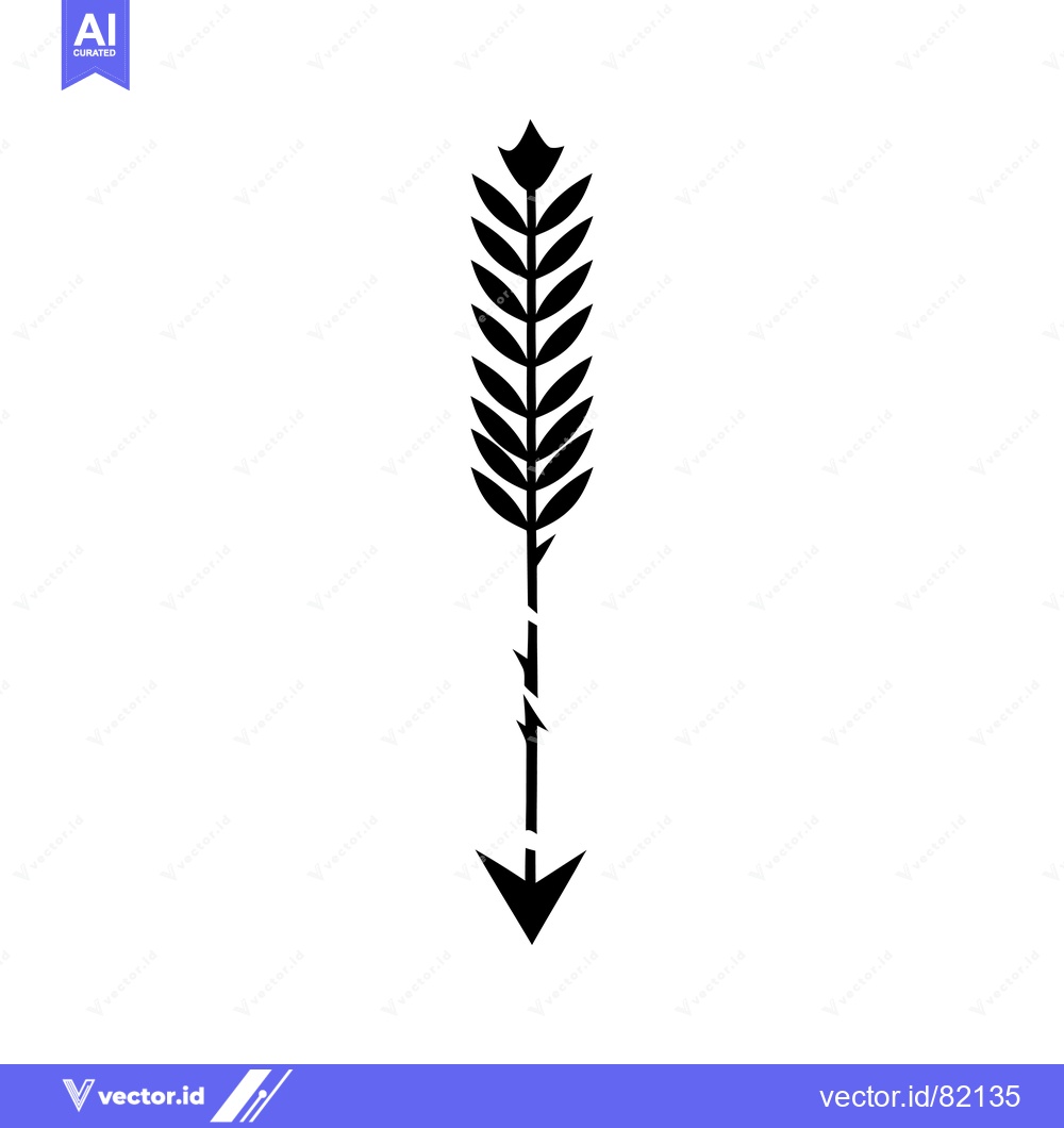 Premium Vector of A Black and White Illustration of a Simple Arrow