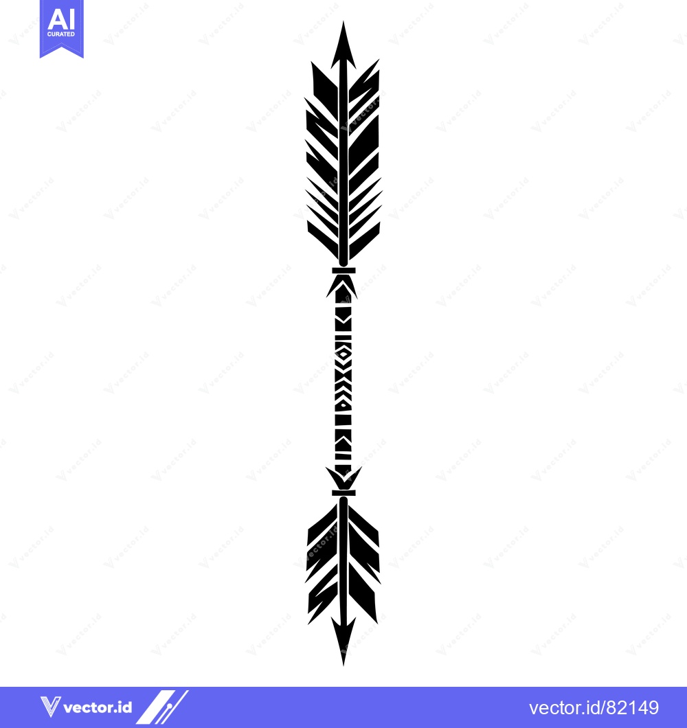 Premium Vector dari Black and White Arrow with Geometric Pattern