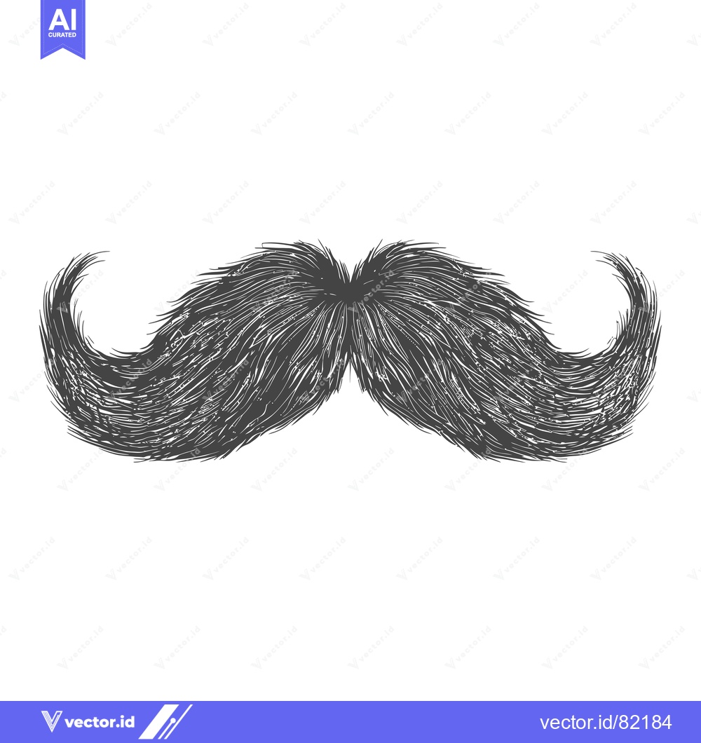 Premium Vector dari Hand-drawn Illustration of a Thick Black Mustache