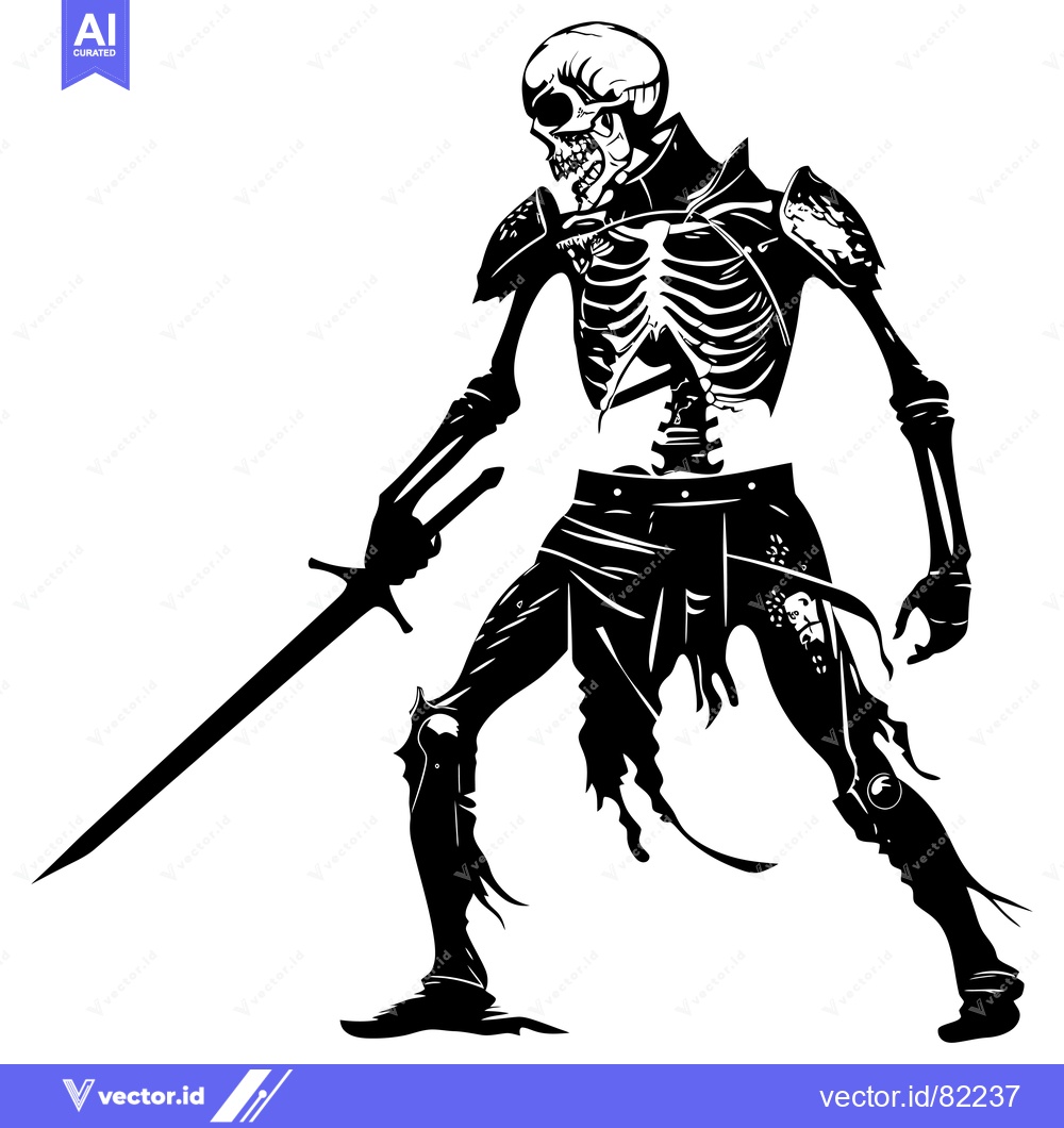 Premium Vector dari A Skeletal Warrior With a Sword